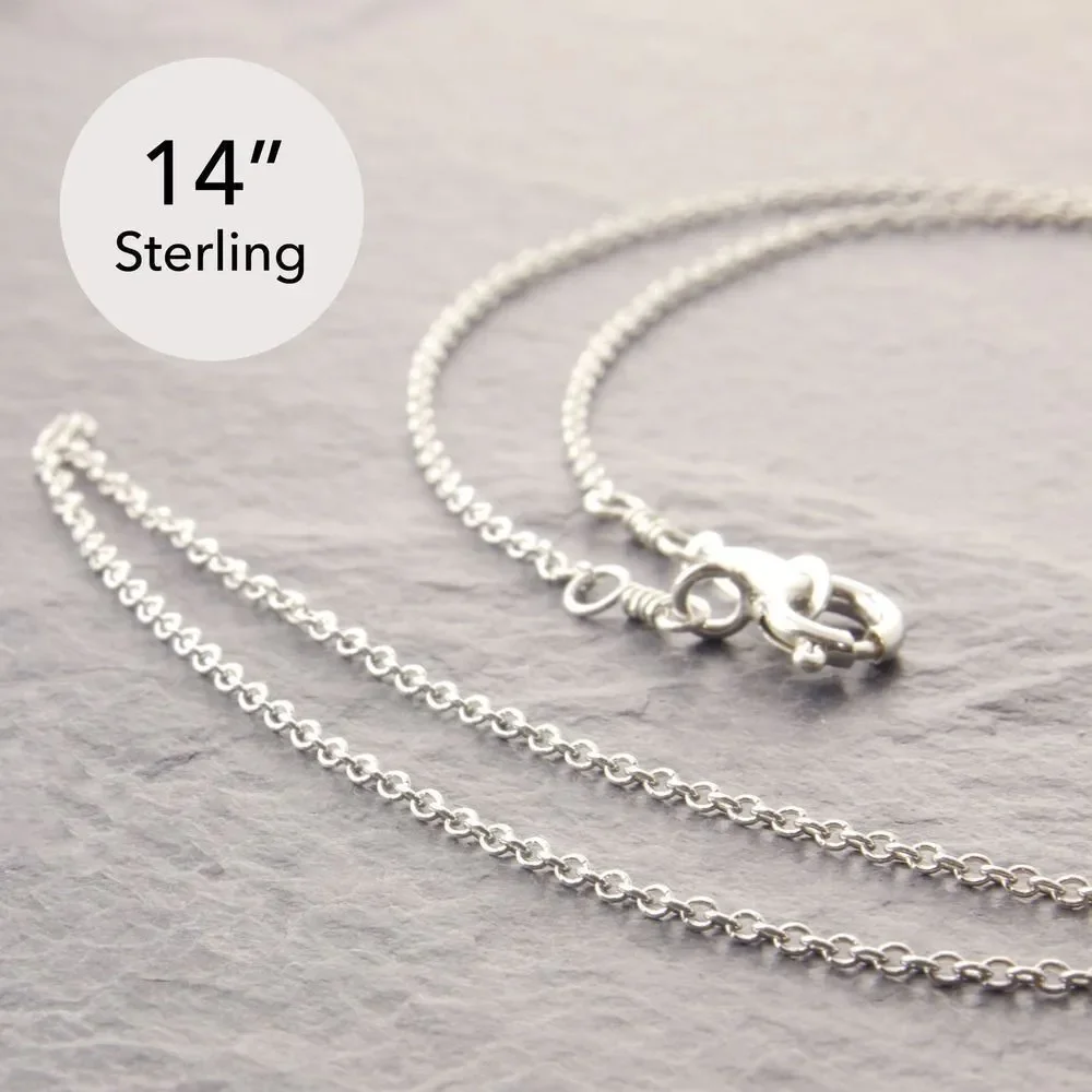 14” .925 Sterling Dainty Necklace (#4-28-1sd-sp) by Megu's Attic
